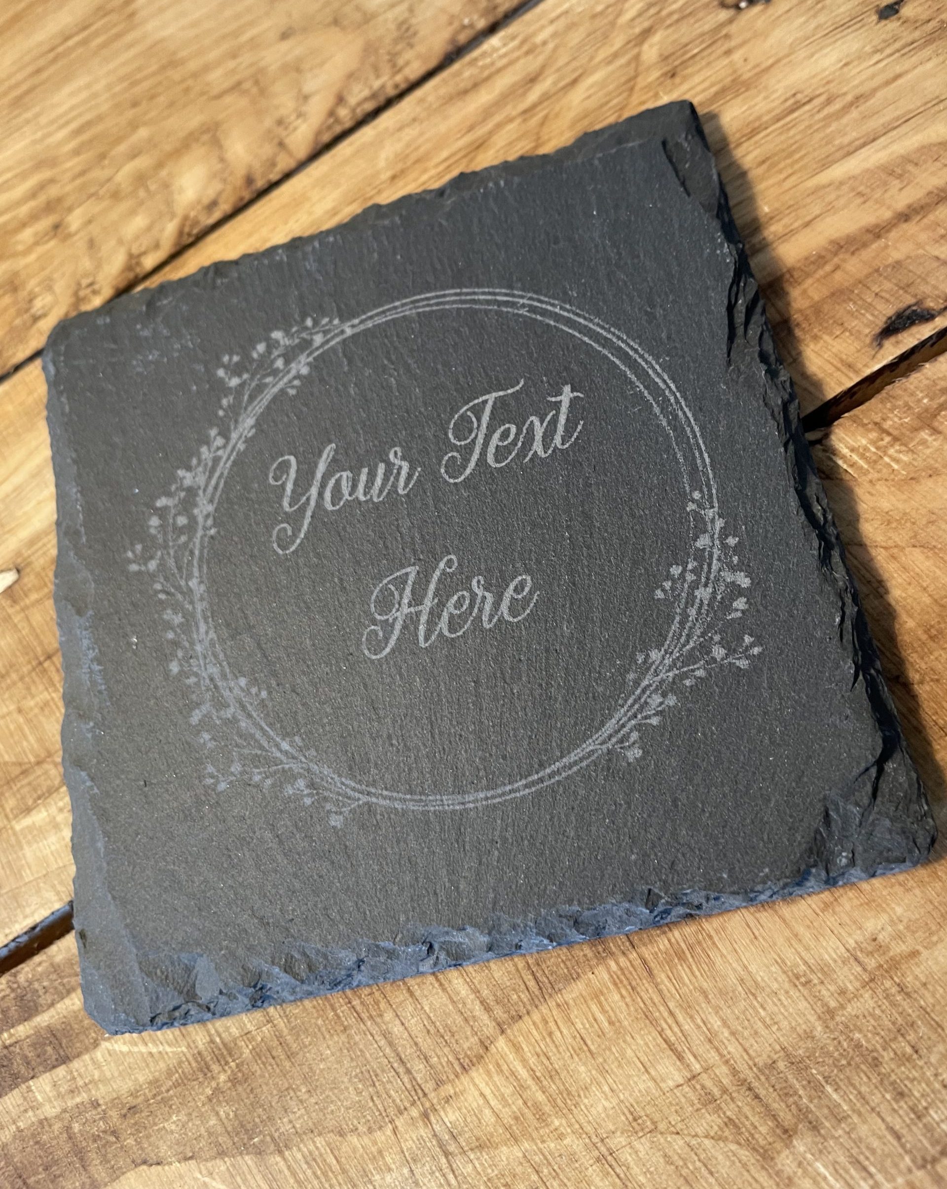 Personalised slate coaster